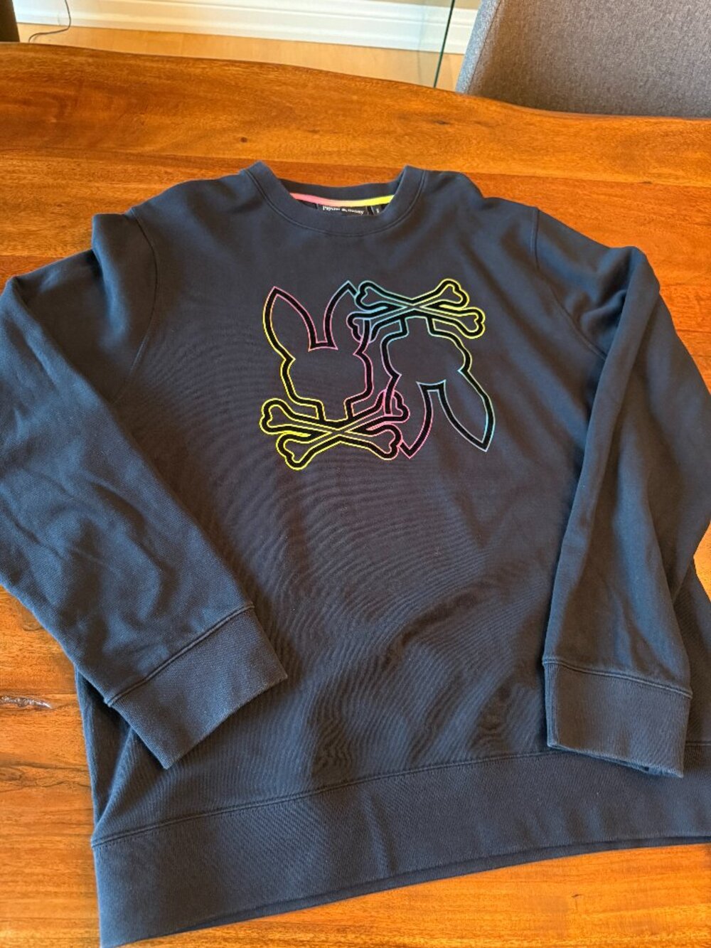 Psycho Bunny Sweatshirt with multi color logo XXL - Navy Blue